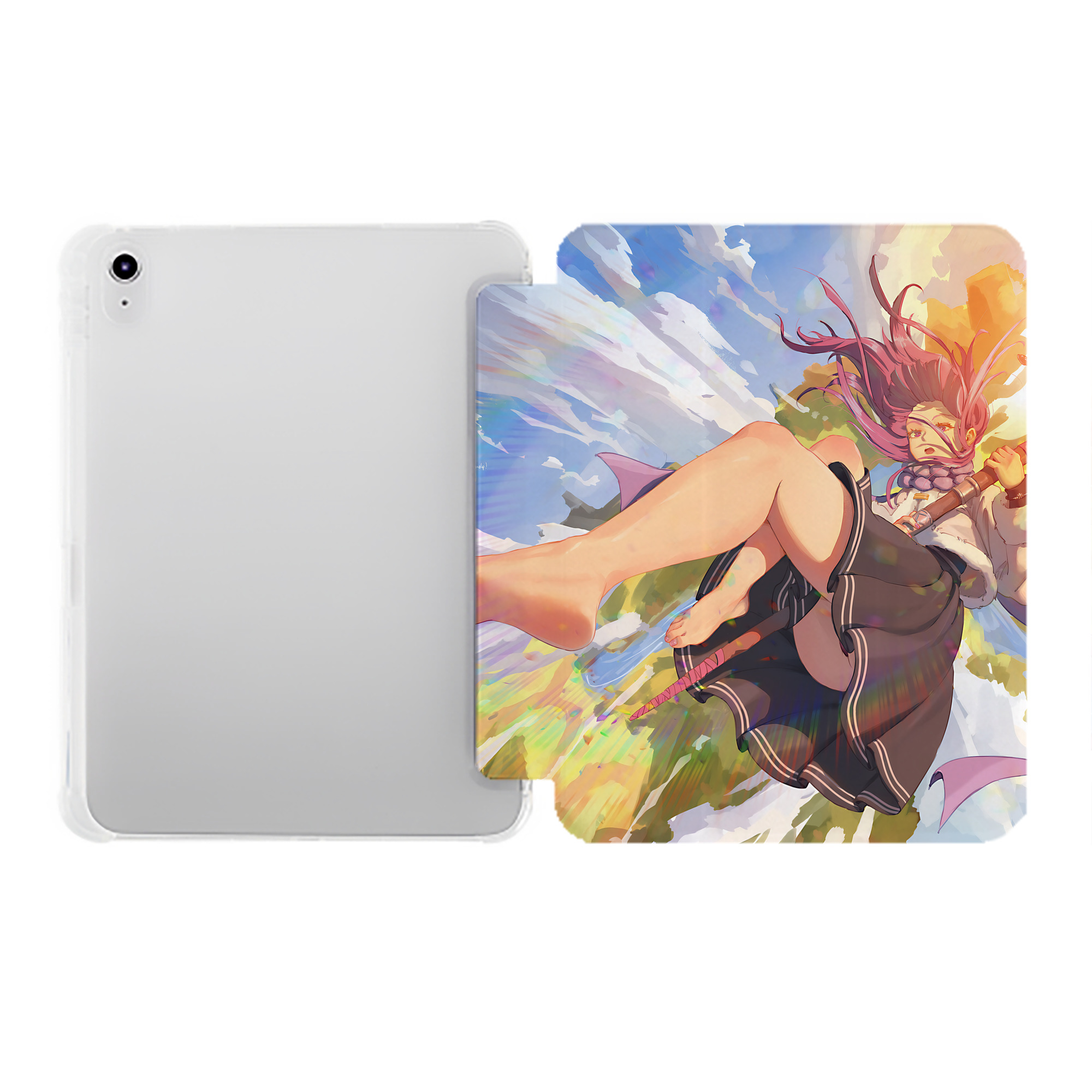（画像用） 葬送のフリーレン Frieren IPad ケース ペン収納付き 三つ折りスタンド PUレザー×シリコン 対応機種9.5/10.5/10.9インチ